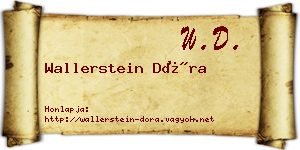 Wallerstein Dóra névjegykártya